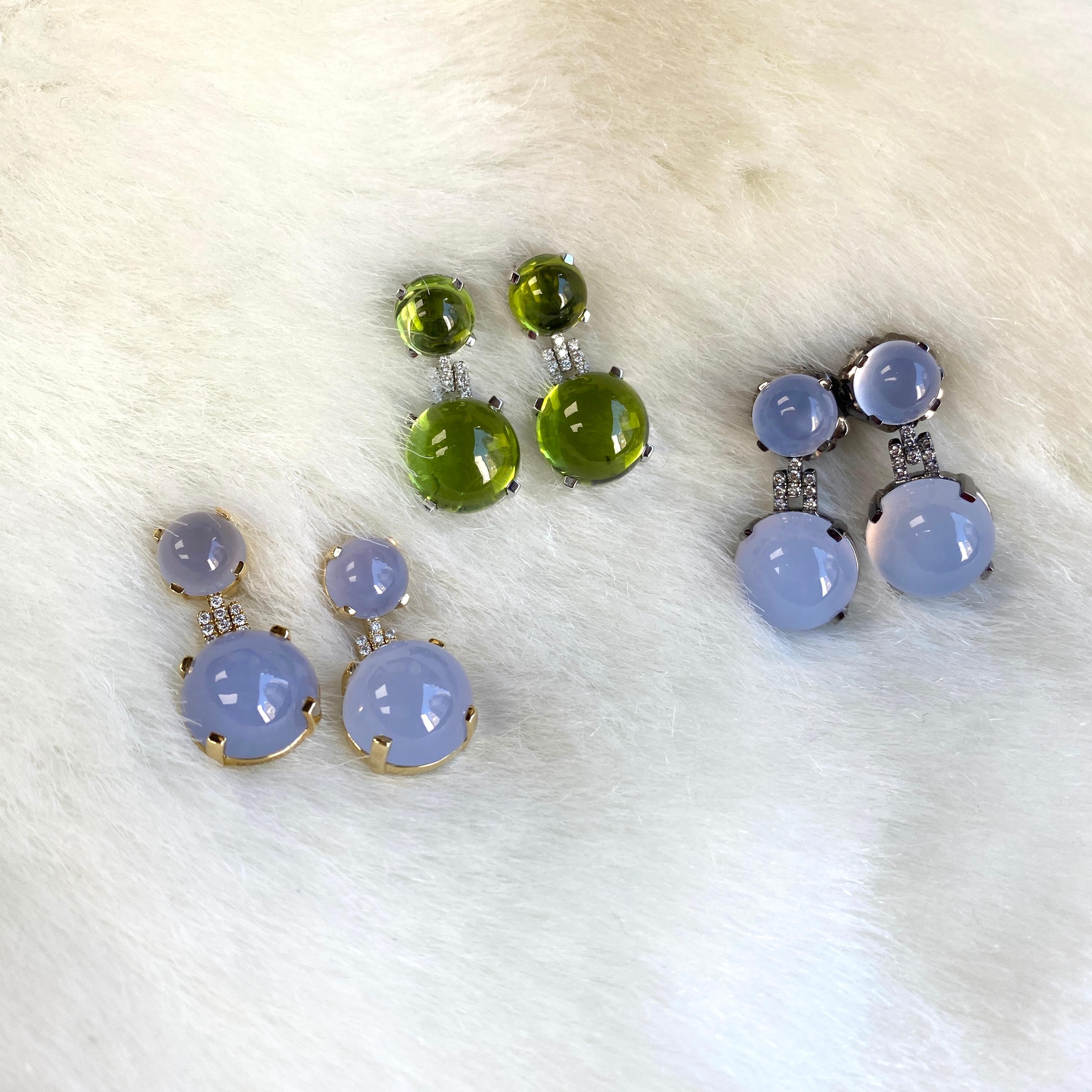 Goshwara Double Cab Blue Chalcedony And Diamond Earrings 2