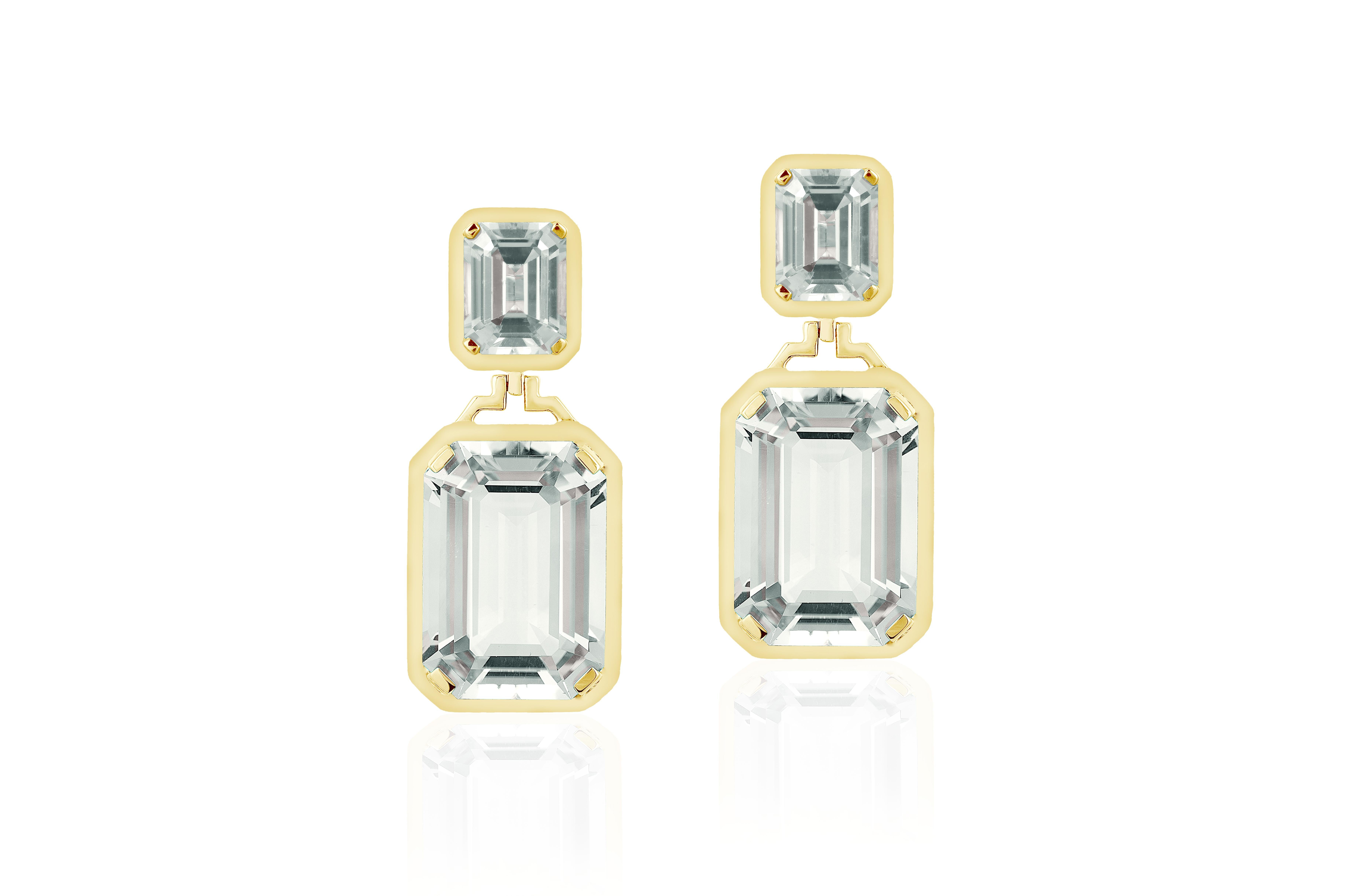 emerald cut crystal earrings