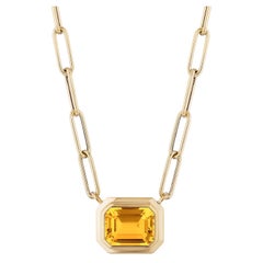 Goshwara - Pendentif serti d'émeraudes avec citrine Est-Ouest