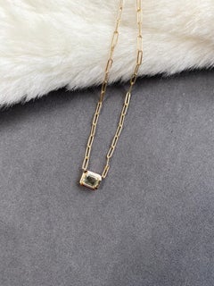 Goshwara East-West Prasiolite Emerald Cut Bezel Set Pendant