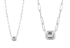 Goshwara East-West Rock Crystal Emerald Cut Bezel Set Pendant