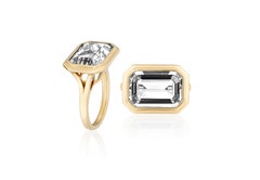 Goshwara East-West Rock Crystal Emerald Cut Bezel Set Ring