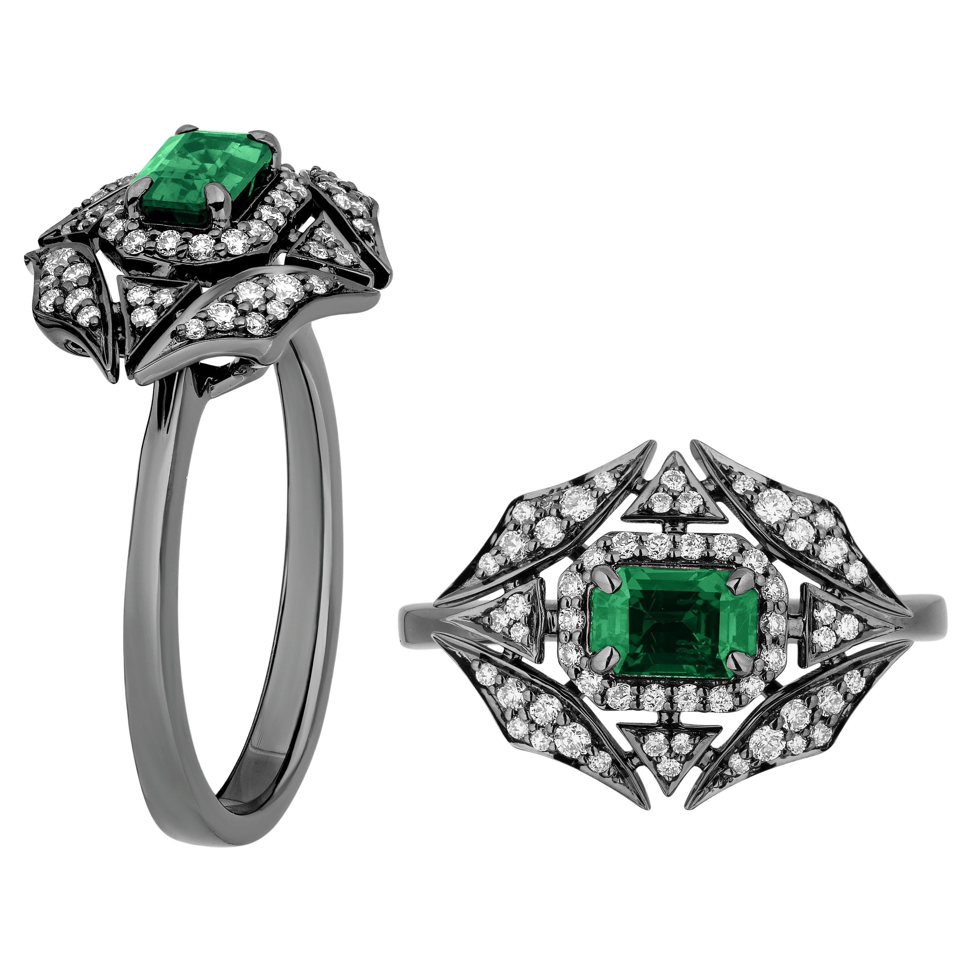 Goshwara Emerald and Diamonds Web Ring