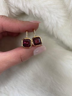 Goshwara Emerald Cut Garnet on Wire Earrings