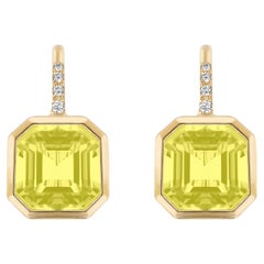 Boucles d'oreilles Goshwara en quartz citron taillé en émeraude