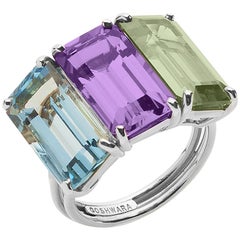 Goshwara Emerald Cut Multi-Color 3-Stone Ring