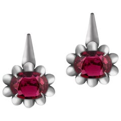 Goshwara Faceted Oval Rubellite with Black Rhodium Earrings