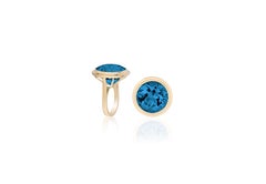 Goshwara Faceted Round London Blue Topaz Ring