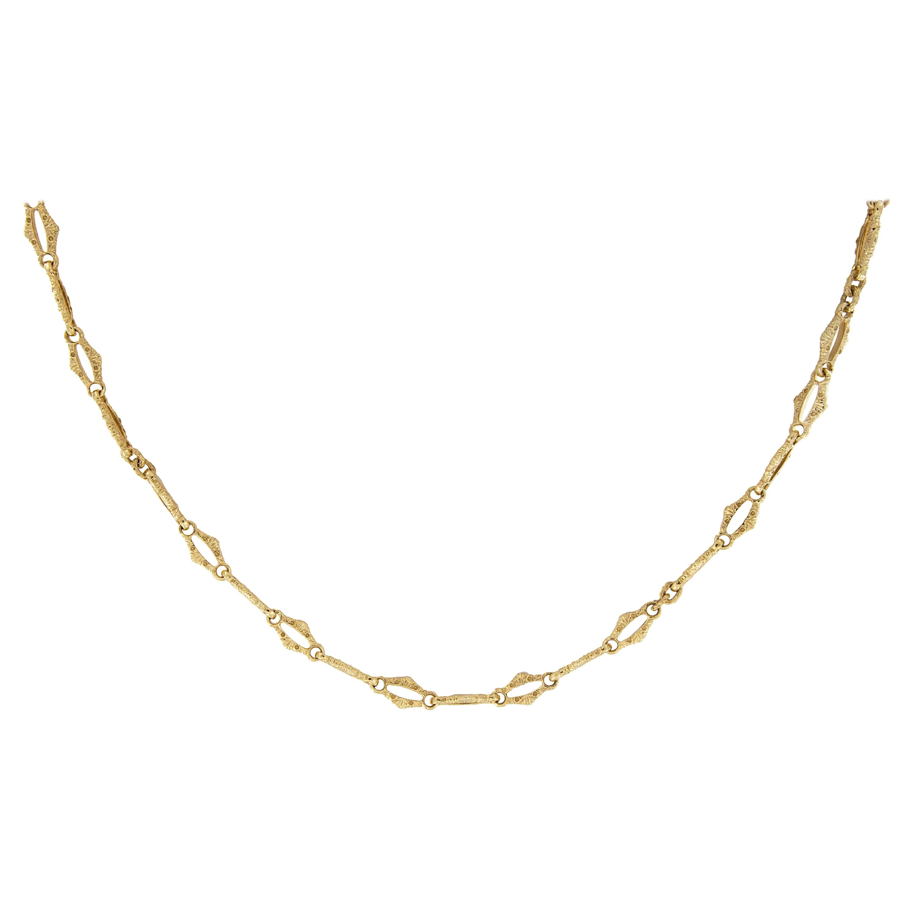 Goshwara Frosted Fancy Link 18 Karat Gold Necklace