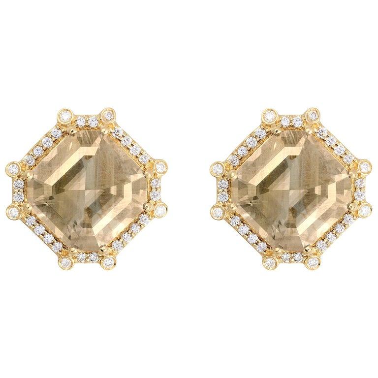 octagon diamond earrings