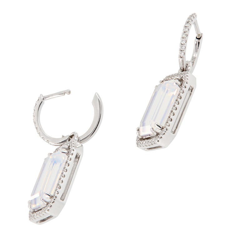 Goshwara “Gossip” Moon Quartz Diamond Earrings For Sale at 1stDibs