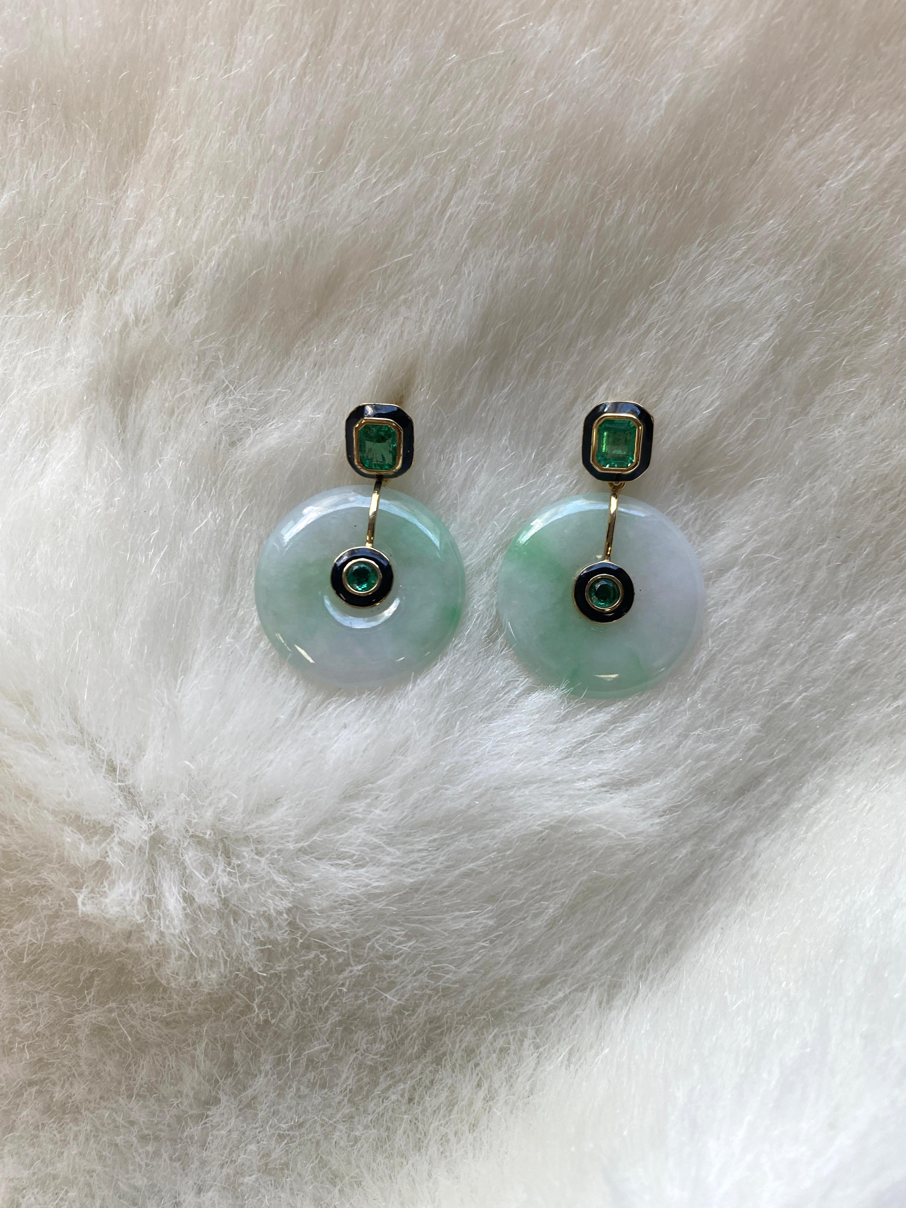 jade donut earrings