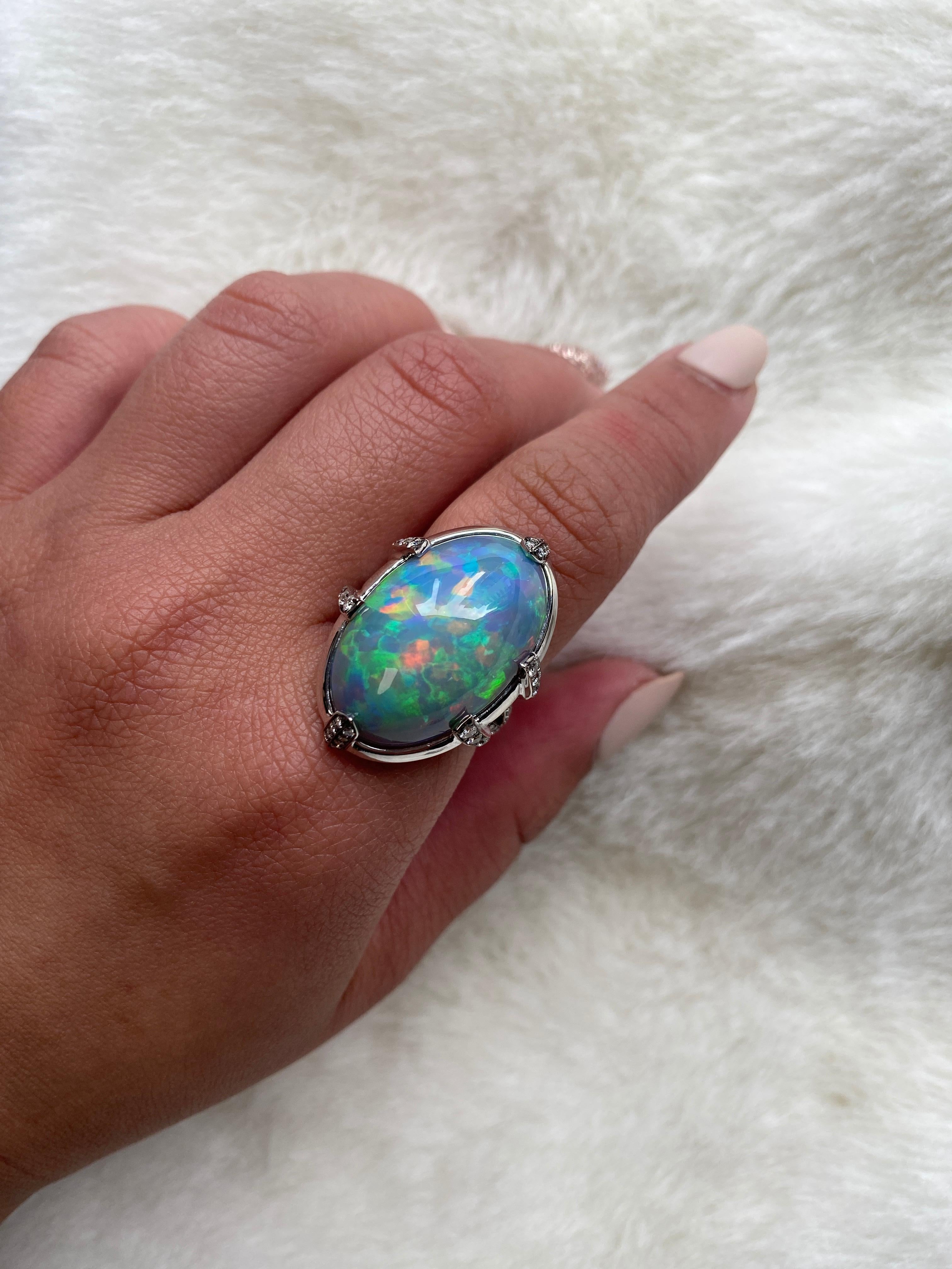 large opal ring with diamonds