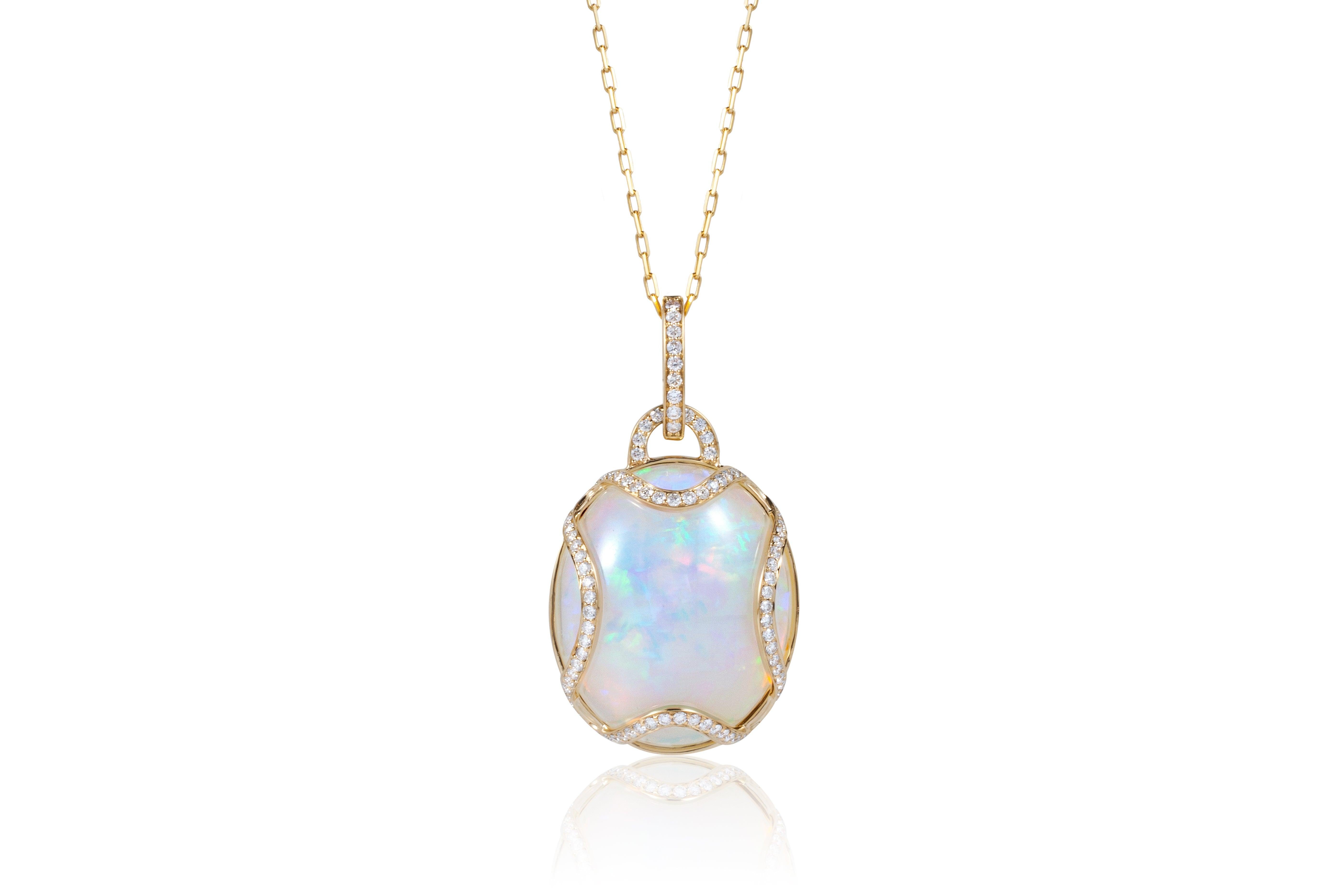 large opal necklace