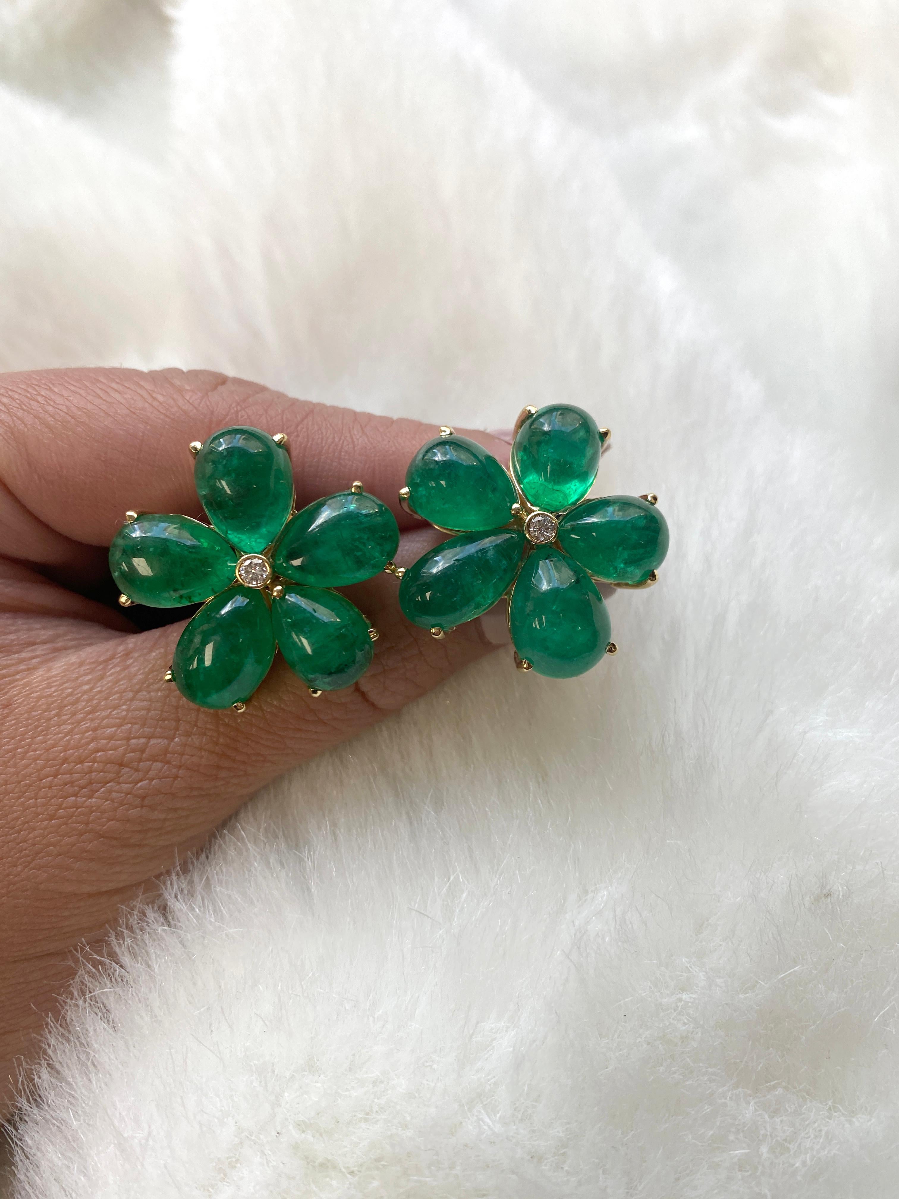 emerald cluster earrings