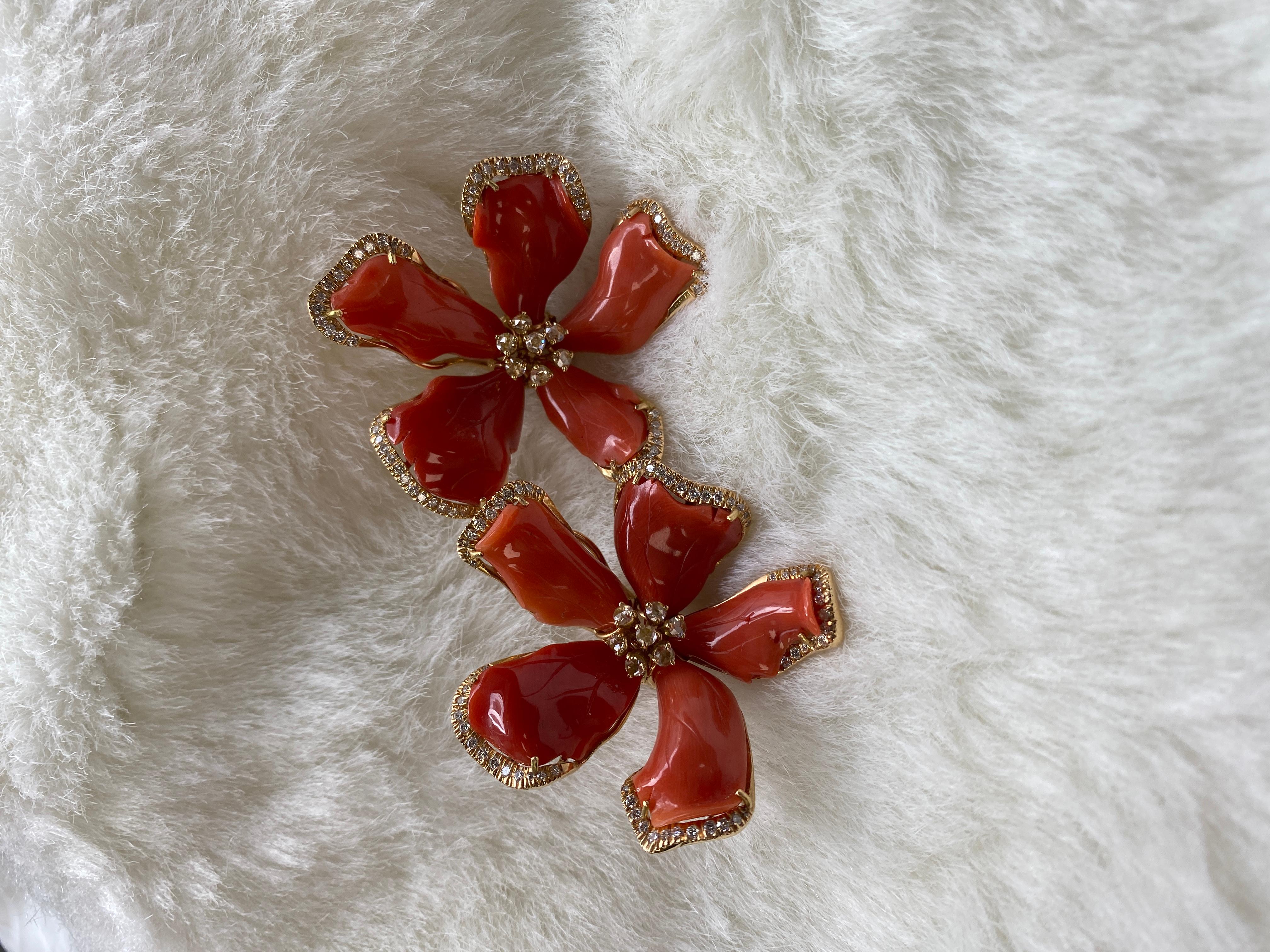 red flower earrings
