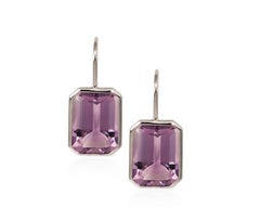 Goshwara Lavender Amethyst Emerald Cut Earrings