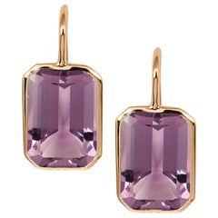 Goshwara Lavender Amethyst Emerald Cut Earrings