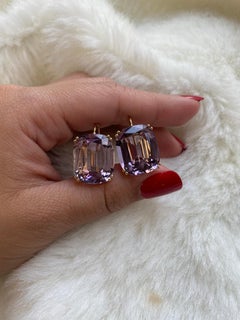 Goshwara Lavender Amethyst on Wire Cushion Earrings