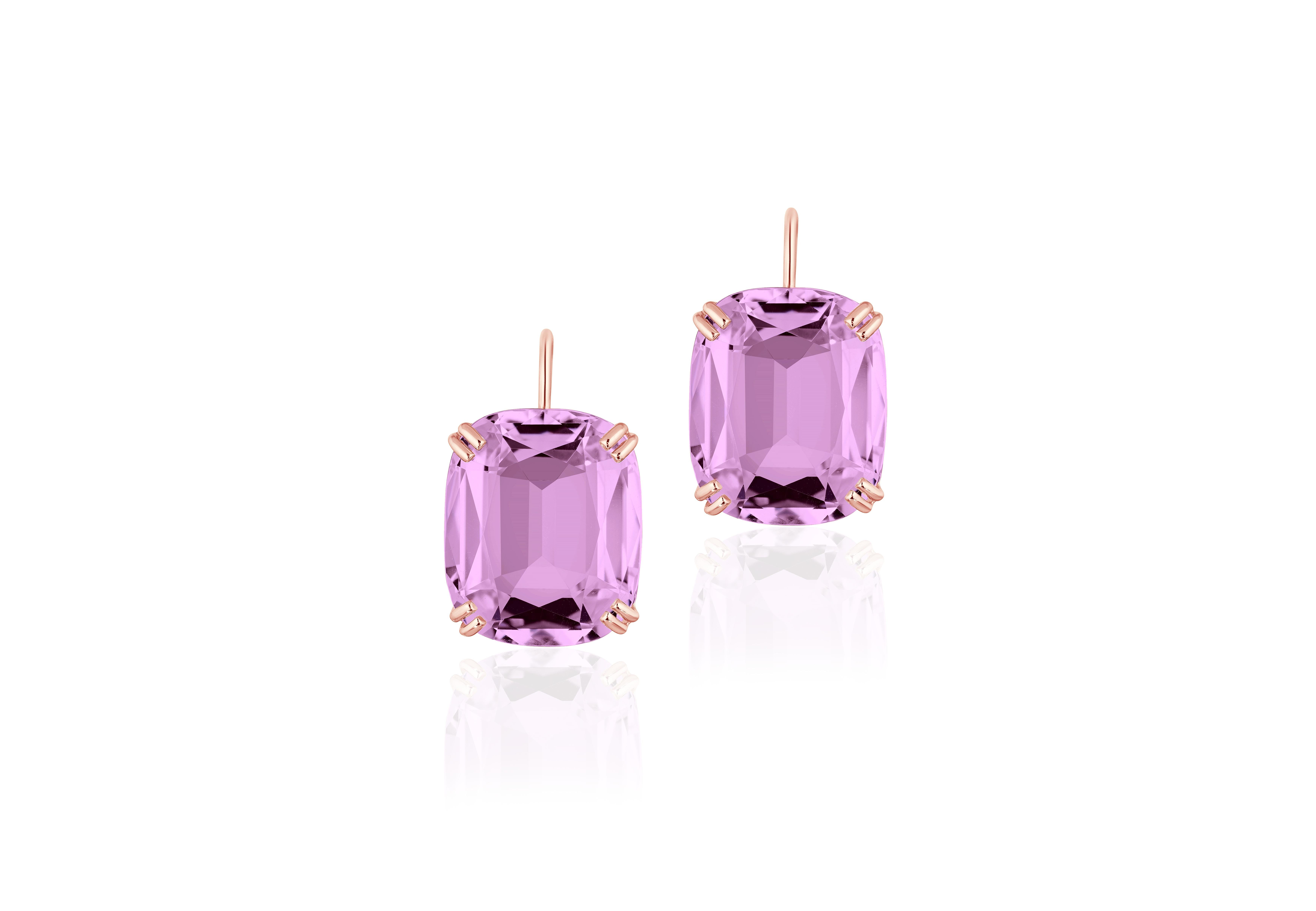 Goshwara Lavender Amethyst on Wire Cushion Earrings In New Condition For Sale In New York, NY