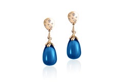 Goshwara London Blue Topaz Drops and Diamond Earrings