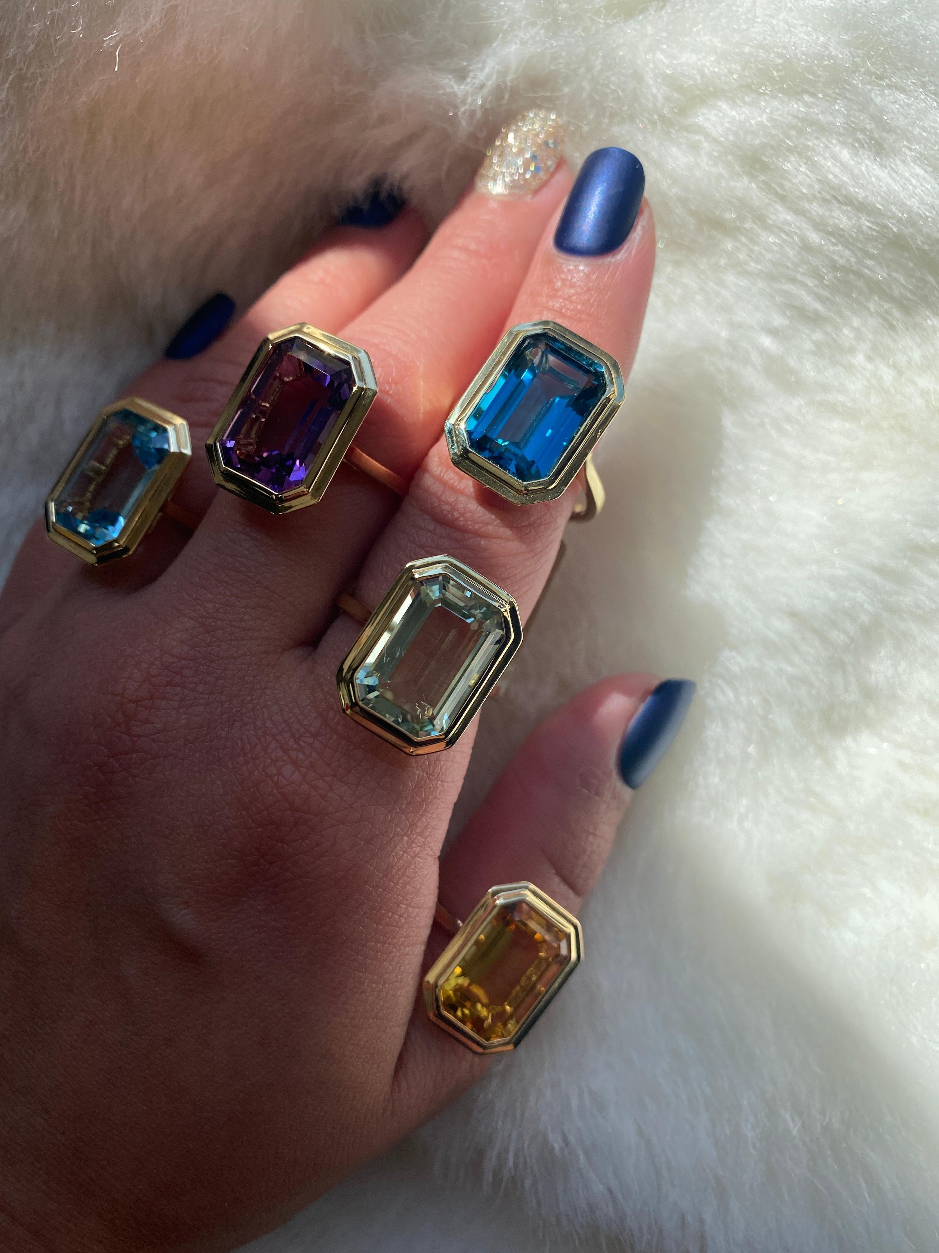 london blue topaz emerald cut ring