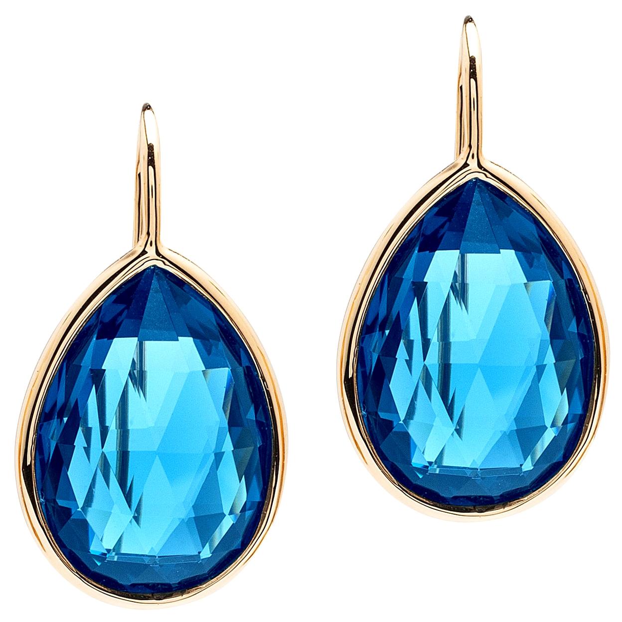 Goshwara London Blue Topaz Pear Shape on a Wire Earring