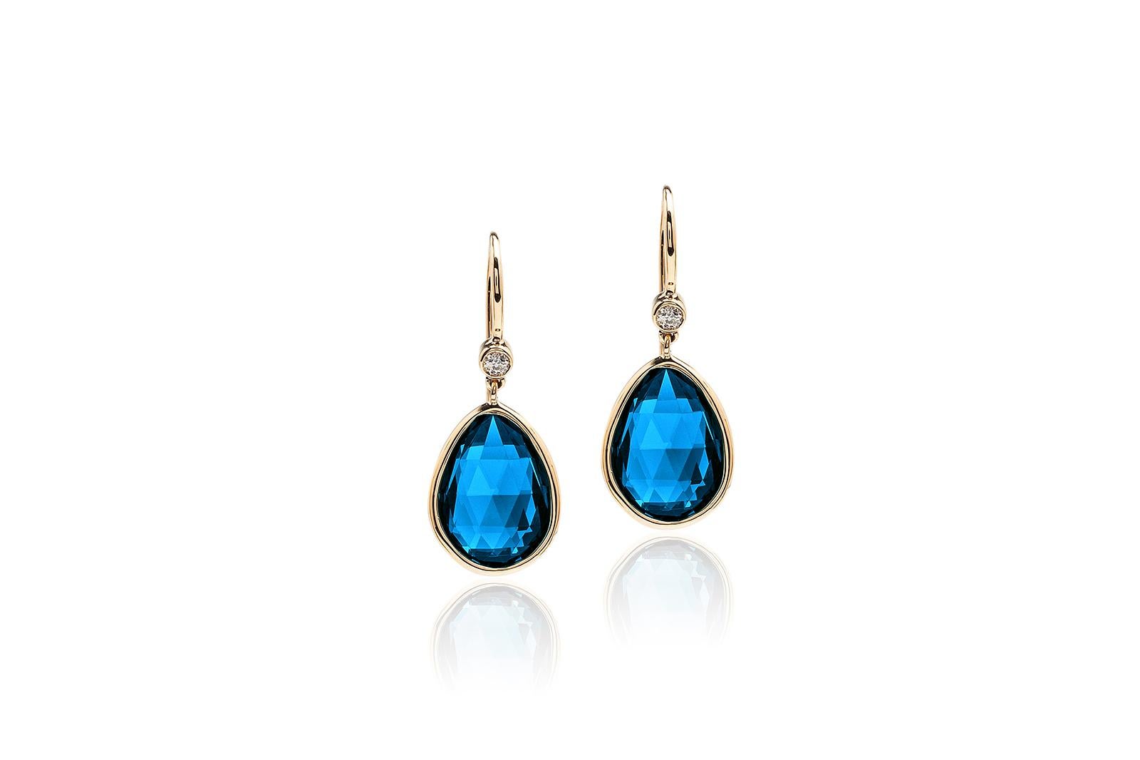 pear shaped blue topaz earrings