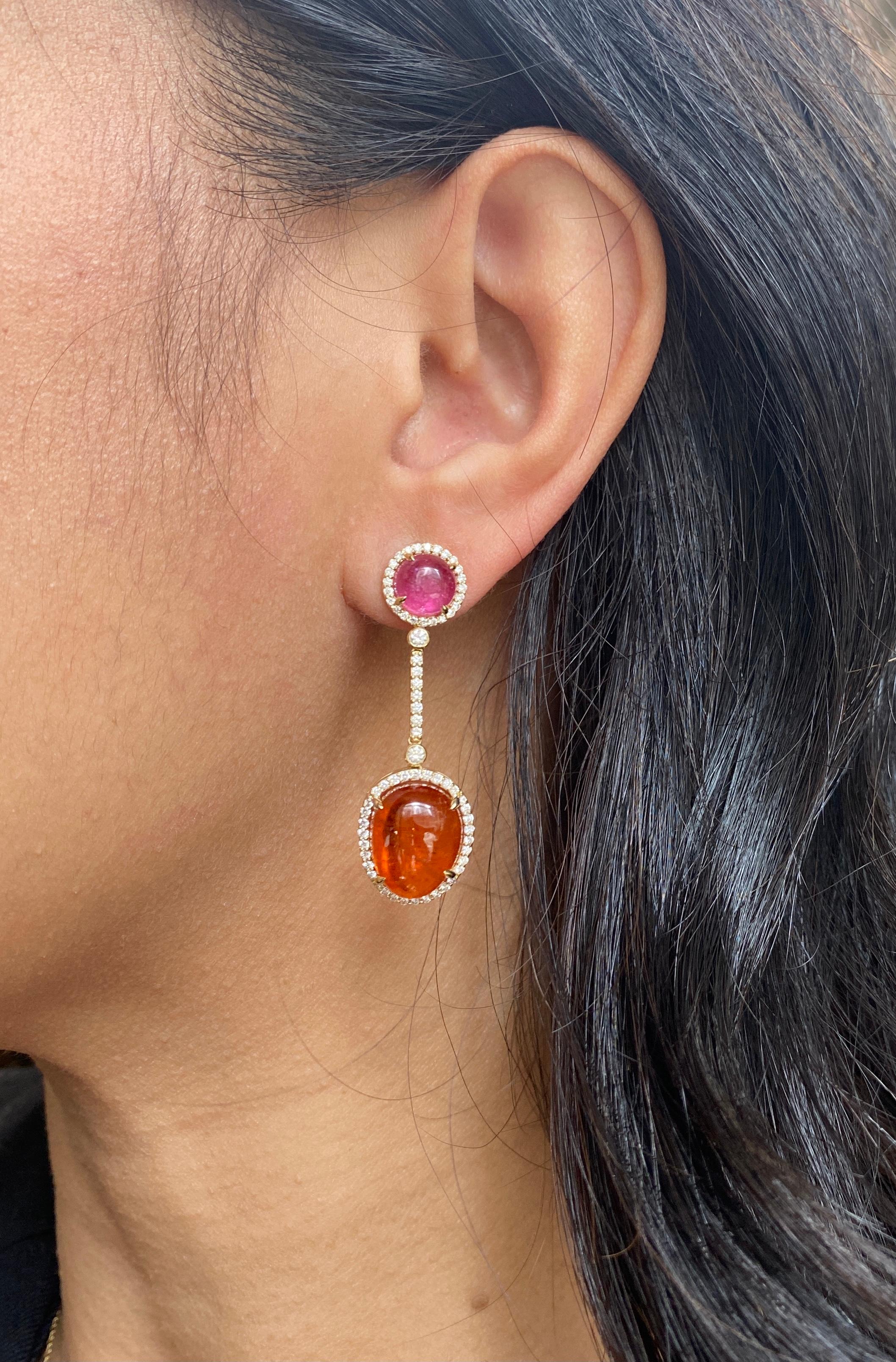 mandarine garnet earrings