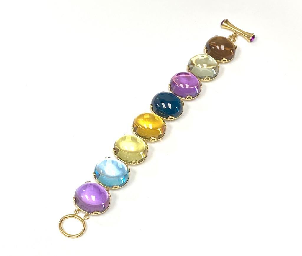 Goshwara Multi-Color Oval Cabochon Bracelet In New Condition For Sale In New York, NY