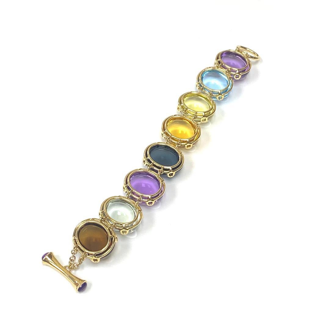 Goshwara Multi-Color Oval Cabochon Bracelet For Sale 3