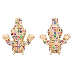 Goshwara Multi Sapphire & Onyx Crocodile Earrings