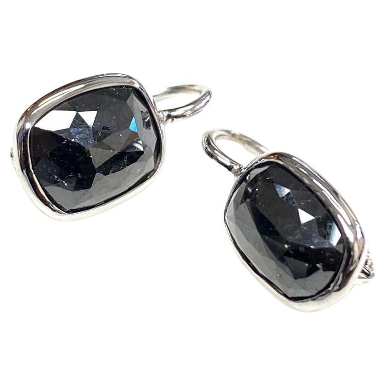 Goshwara Natural Black Diamond Earrings For Sale