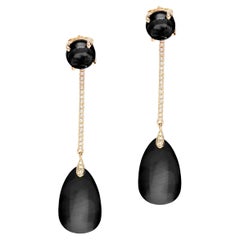 Goshwara “Naughty” Black Onyx and Diamond 18 Karat Yellow Gold Drop Earrings