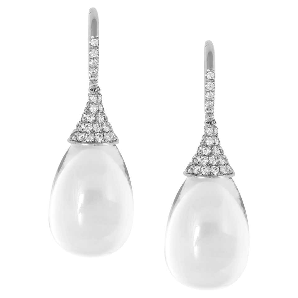Goshwara “Rock-N-Roll” Moon Quartz Diamond Earrings For Sale at 1stDibs