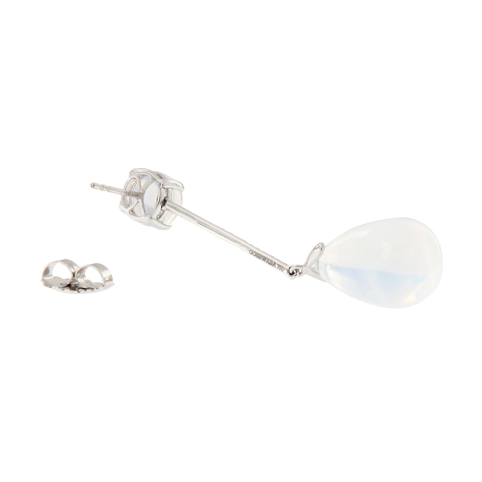 Women's Goshwara “Naughty” Moon Quartz Diamond Drop Earrings