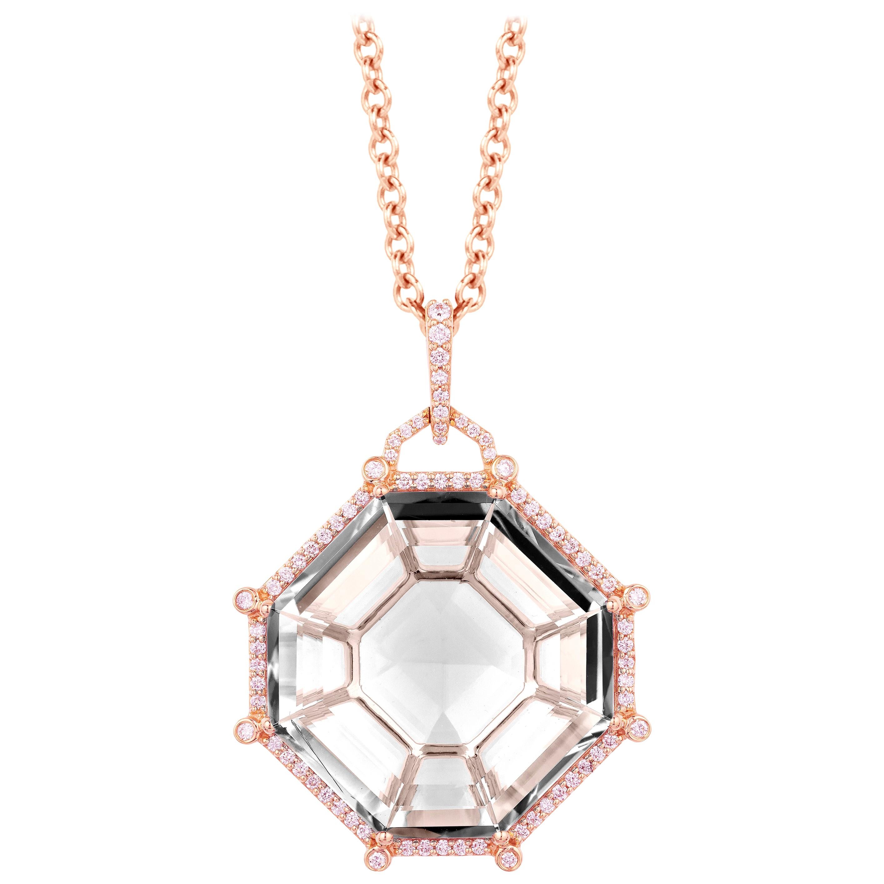 Goshwara Octagon Rock Crystal and Diamond Pendant