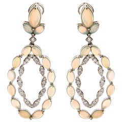 Goshwara Opal and Diamond 18 Karat Gold Chandelier Earrings