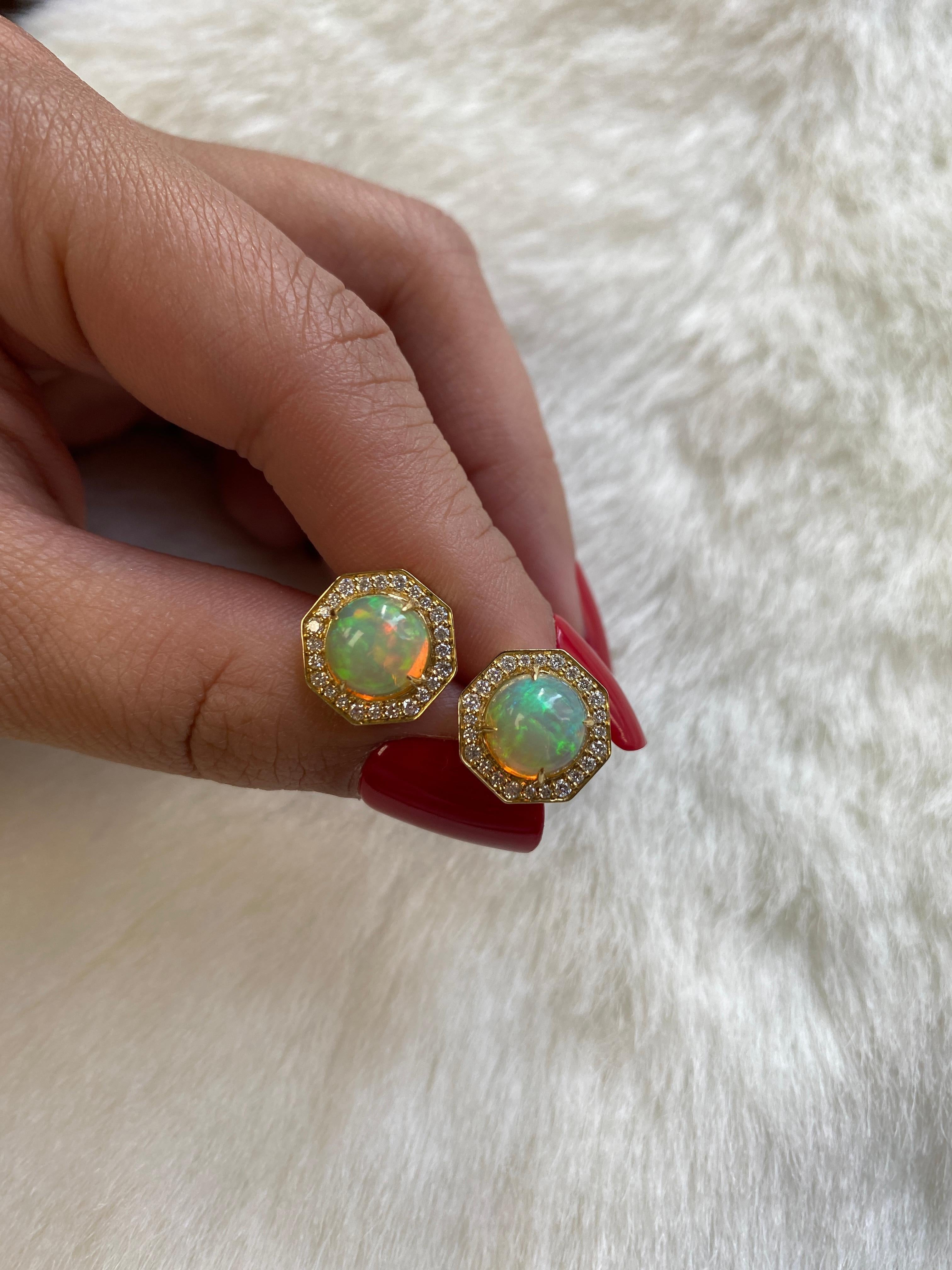 Goshwara Opal And Diamond Stud Earrings For Sale 6