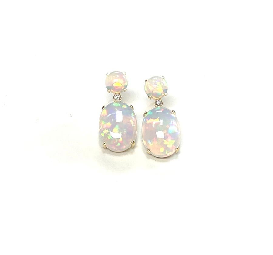 Boucles d'oreilles en opale de Goshwara cabochon et diamants Neuf - En vente à New York, NY
