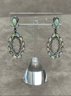 Goshwara Boucles d'oreilles à double boucle en opale et diamants marquises