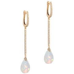 Goshwara Opal Drop and Diamond Huggies
