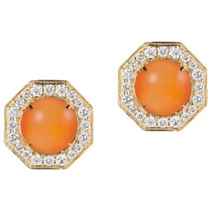 Orecchini con calcedonio arancione e diamanti Goshwara