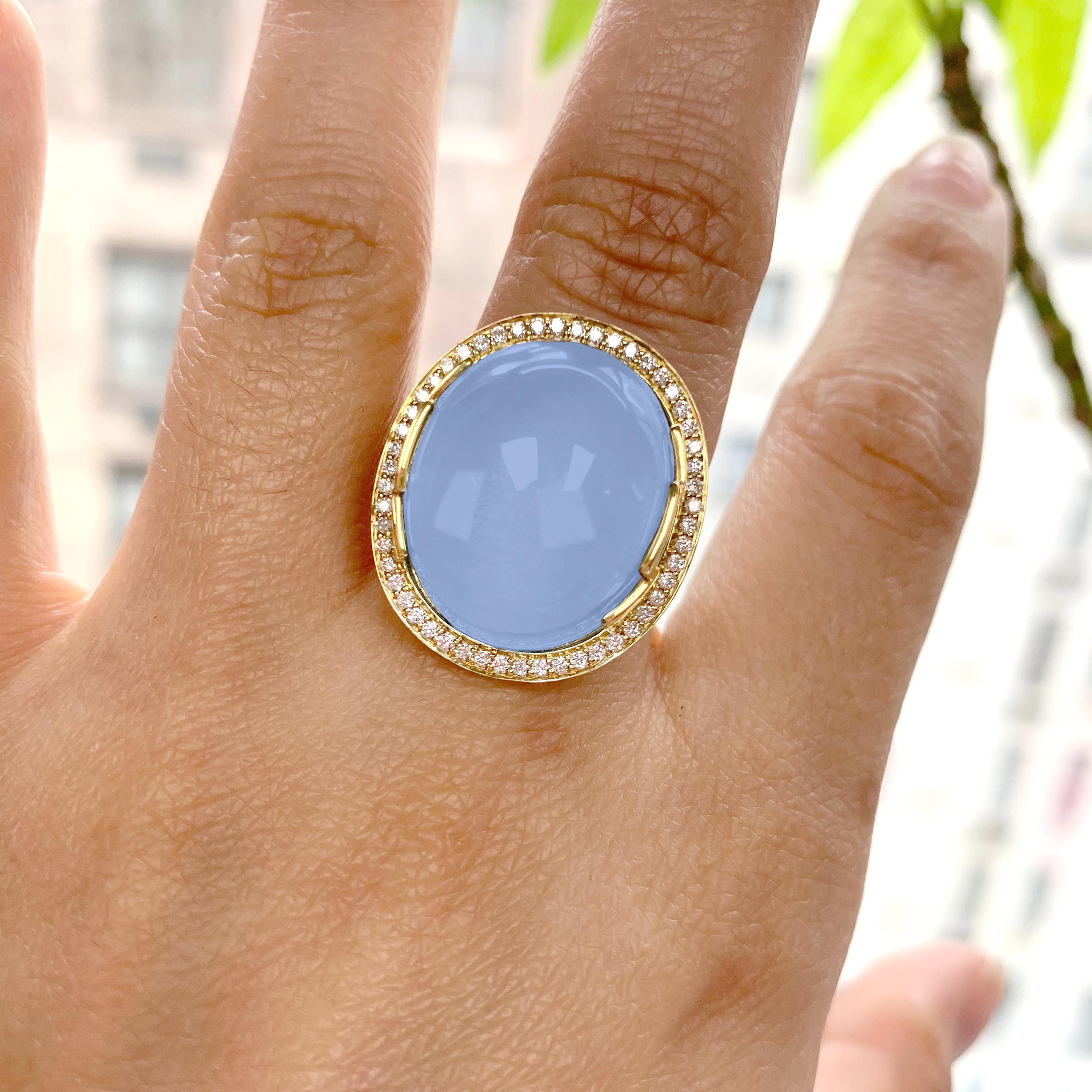 blue chalcedony cabochon