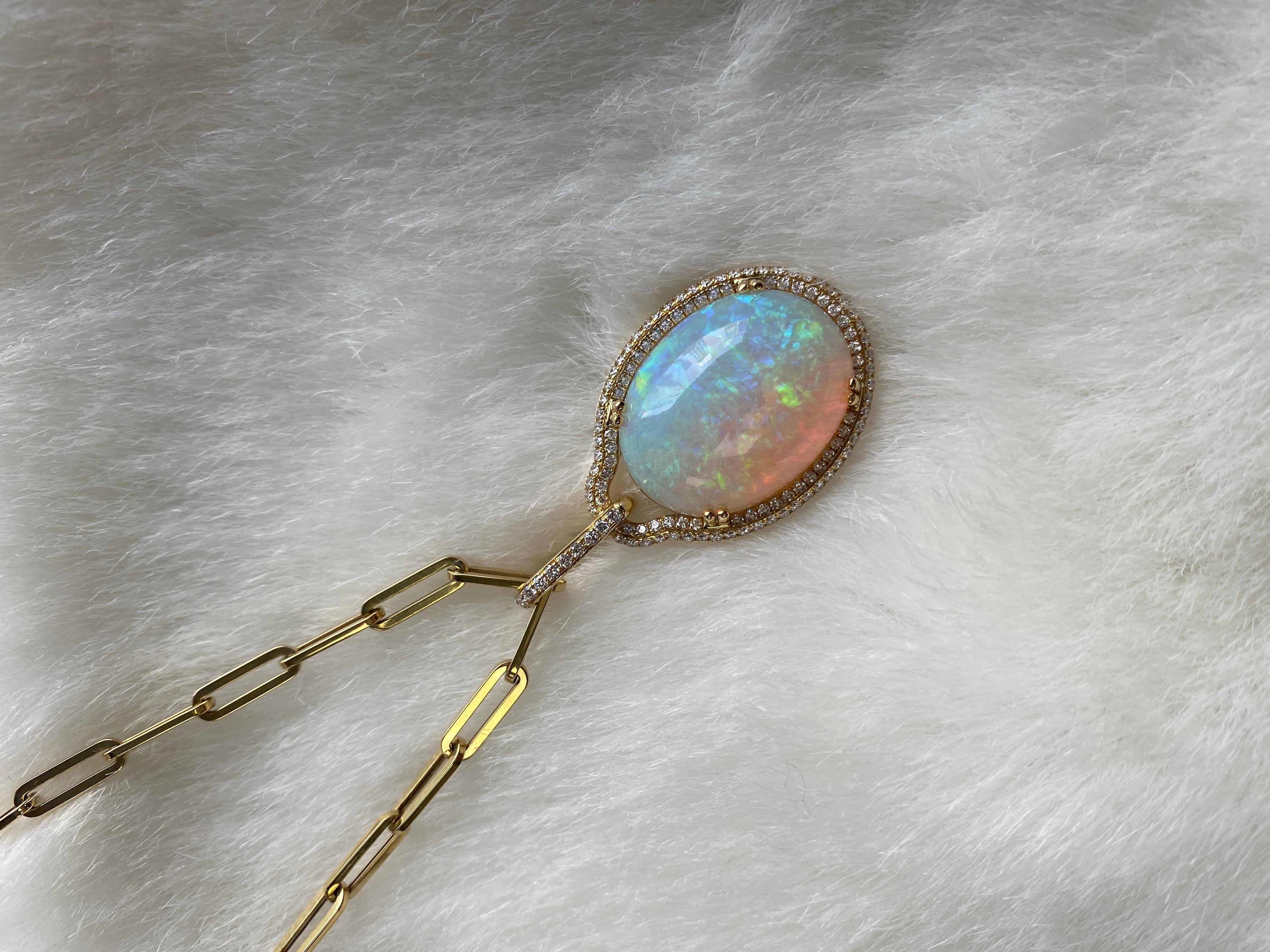 Goshwara Oval Opal And Diamond Pendant 1