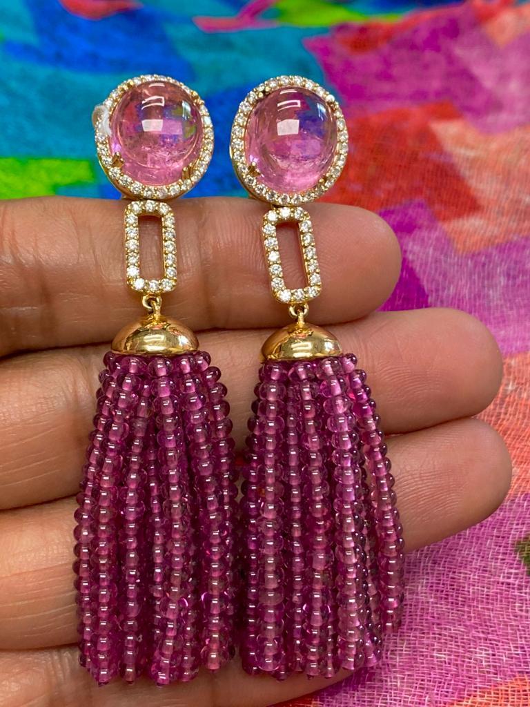 rubellite tourmaline earrings