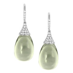 Goshwara Prasiolite Drops and Diamond Earrings