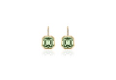 Goshwara Prasiolite Emerald Cut on Wire Earrings