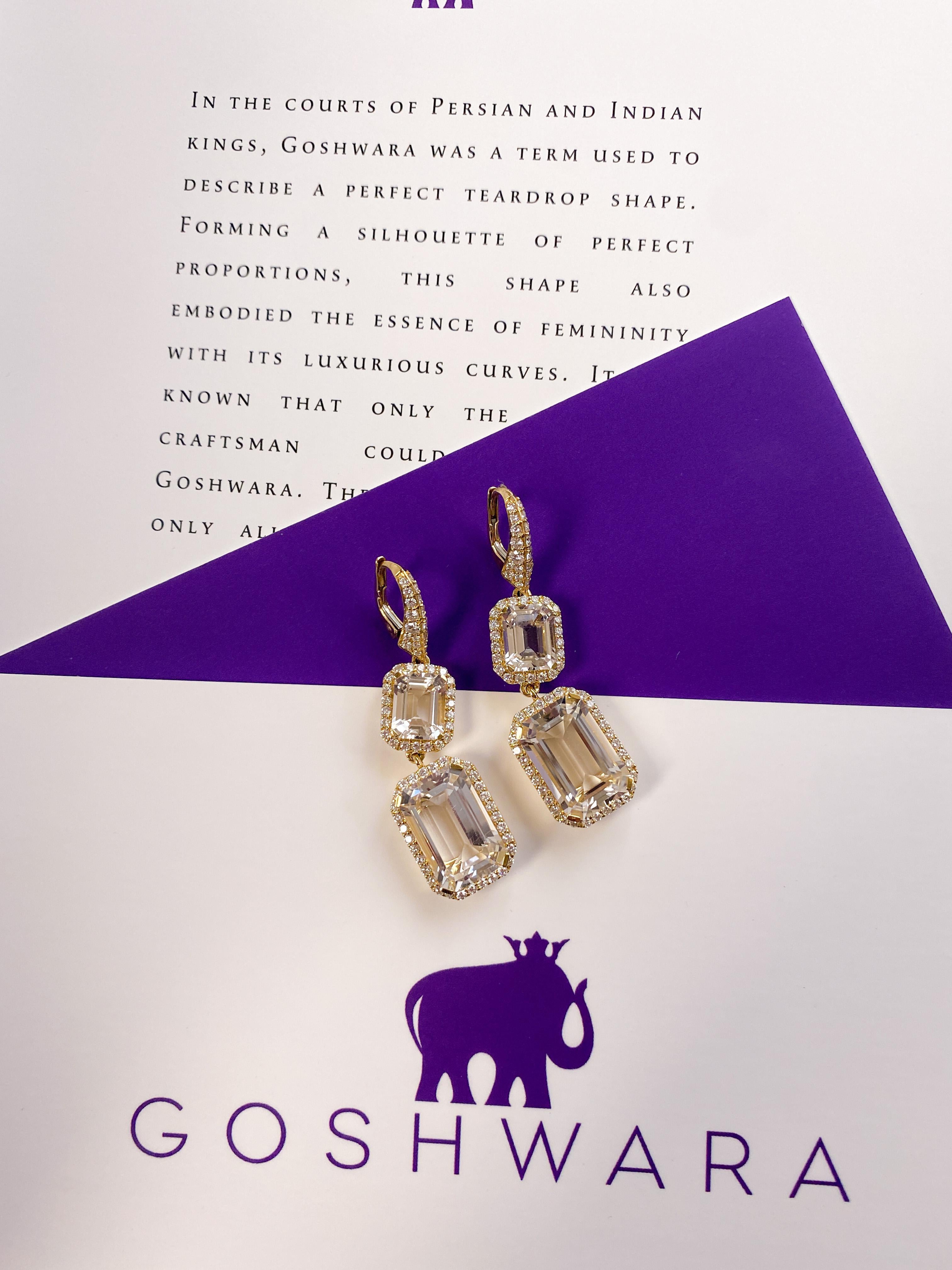 Boucles d'oreilles Goshwara en cristal de roche et diamants Neuf - En vente à New York, NY