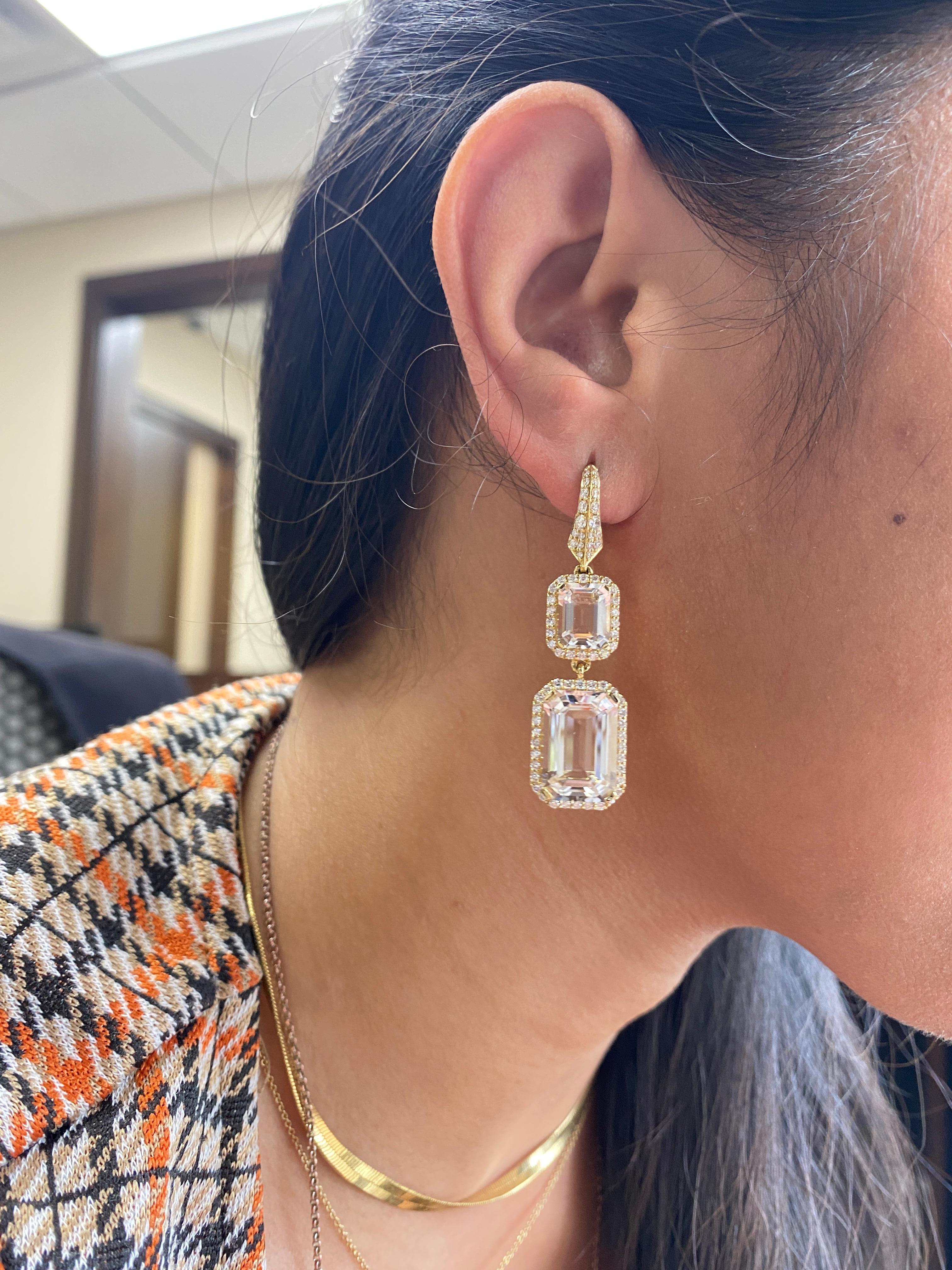 Boucles d'oreilles Goshwara en cristal de roche et diamants en vente 1